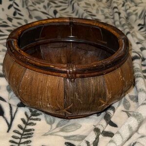 Rustic Brown Bamboo Decorative Bowl
